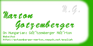 marton gotzemberger business card